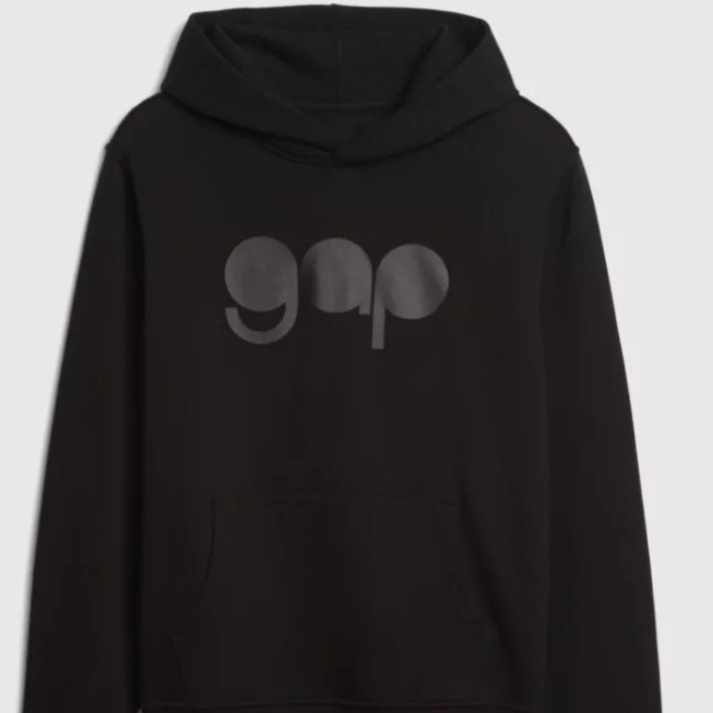 GAP Logo Hoodie Sweatshirt True Black Size Mens XXS